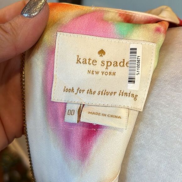 Kate Spade Sleeveless Springtime Watercolor Dress, 00! - Picture 7 of 9